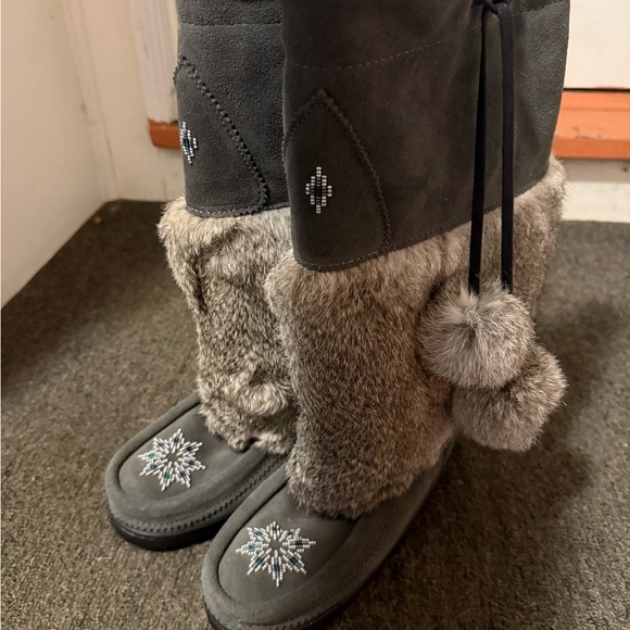 Snowy Owl Manitobah Fur-Lined Moccasin Boots